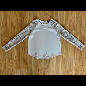 Crochet-Sleeved Blouse